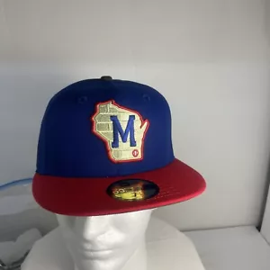 Milwaukee Brewers New Era blau/rot 59FIFTY eng anliegende Mütze 7 1/8 neu - Bild 1 von 7