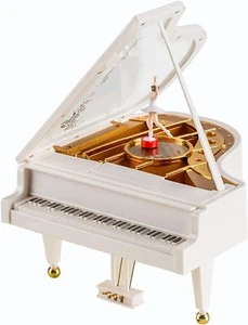 Ballerina Music Box Piano Mechanical Classical Ballet Girl Dancing White heart - Picture 1 of 7