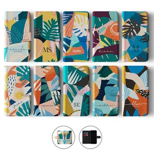 Tirita Personalised Wallet Flip Case for iPhone 14 13 12 Tropical Abstract Funky - Picture 1 of 32