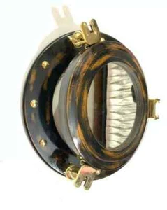 12" Handmade Wooden Porthole-Window Round Mirror Nautical Wall, door decorative - Picture 1 of 4