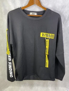 JUMU V/Made Black Long Sleeve Shirt Keep Finding Warning Security 2XL HipHop - Picture 1 of 9