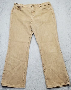 Pantalones de mezclilla para mujer Lauren Ralph Lauren de pierna ancha 16 color tostado diseño de 5 bolsillos - Imagen 1 de 9