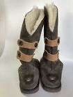 Emu Wool Women's Two Styles Brown Leather Sheepskin Lined Winter Boots Sz W8