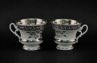 a-9240349 Silver Wedding Pair Large Porcelain Cups Silesia circa 1900