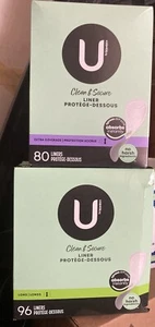 2 Count Lot U by Kotex Clean & Secure Daily Liners Long & Extra Coverage 96 + 80 - Picture 1 of 1
