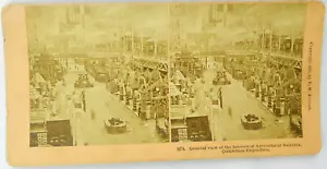 Interior of Columbian Agricultural Building - Stereoview Card - Stereoscope - Bild 1 von 3