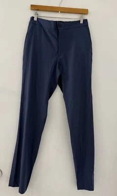 Pantalón para mujer SANDRO azul marino pierna recta mezcla lana talla 8 minimalista Foto 1 de 4