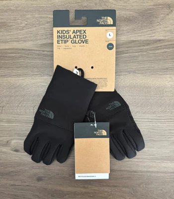⭐️ Новый с Ярлыками ⭐️ North Face мальчиков Apex изолированный Etip перчатки Sz L черный - Изображение 1 из 4