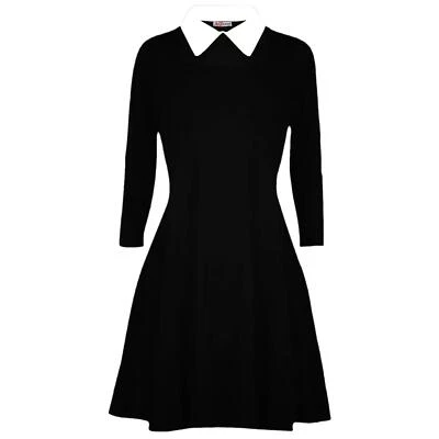 A2Z 4 KIDS Kinder Mädchen Halloween schwarz Schaukelkleid Peter Pan Kragen ausgestellte Skaterkleider