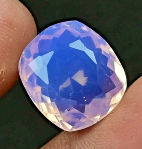 Natural Purple-Pink Welo Opal 14.70 Ct Cushion Unheated Certified Loose Gemstone - Picture 1 of 7