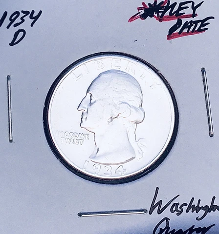 1934-D  DENVER  MINT  KEY DATE!  U.S. WASHINGTON QUARTER Cover