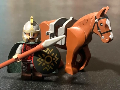 LEGO Éomer Minifigura y Caballo (Genuino; Ejército Uruk-Hai 9471) Señor de los Anillos Foto 1 de 4