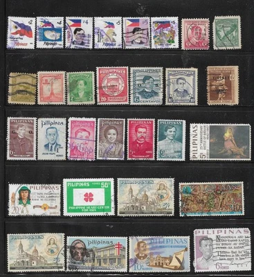 44 estampillas usadas de Filipinas Foto 1 de 2