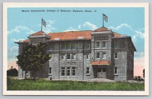 Postal de Mason Gymnasium en College of Emporia en Emporia Kansas KS c1915 - Imagen 1 de 2