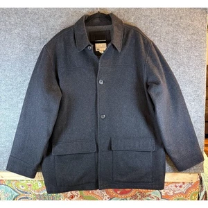 Old Navy 94 Brand Wool Blend #54023 Button-Down Black Car Coat Men's XL - Picture 1 of 3