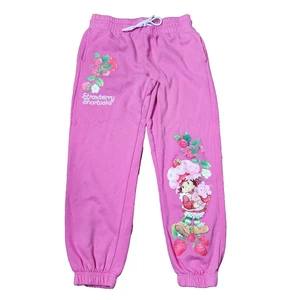 Strawberry Shortcake Pink Jogginghose Gr. S Grafik Fleece Sweatpants Retro - Bild 1 von 8