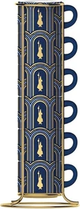 Bialetti Juego de 6 tazas apilables Art Deco 'Glamour con estructura de metal - Imagen 1 de 2