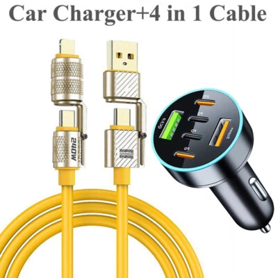 Bloque cargador de pared rápido USB C 240 W 3 puertos, cable PD 5 PIES para todos los teléfonos celulares iPad Foto 1 de 4