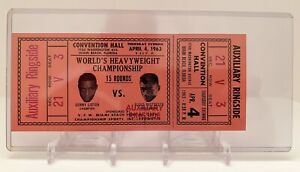 1963 Sonny Liston Vs. Floyd Patterson Original Vintage Boxing NrMint-Mint Ticket