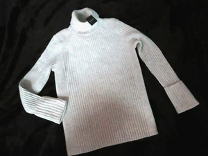 NWT $159.50 CLUB MONACO Wool Blend RIBBED TURTLENECK SWEATER Sz. S Heather GRAY - Picture 1 of 4