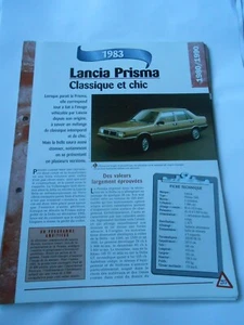Lancia Prisma 1983 Fiche Technique Auto - Picture 1 of 1