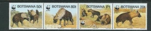BOTSWANA 1995 WWF HYENA's set in complete strip of 4 VF MNH - Picture 1 of 1