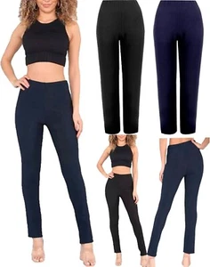 Pantalón bootcut finamente acanalado cintura elástica pantalones cintura alta para mujer - Imagen 1 de 5
