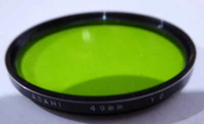 Vintage genuine original  Asahi Pentax 49mm green y g YG + keeper yellow /g - Image 1 of 2