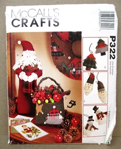 Vintage McCalls Crafts P322 Natale modello cucito ghirlanda calza ornamenti - Foto 1 di 3