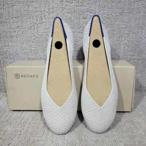 Rothy's The Flat Women's Size 9.5 White Salt Honeycomb Round Toe Slip On Shoes - Picture 1 of 10