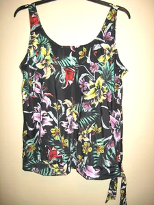 Tankini  Black Floral Swim Top ~ Size 22 - Picture 1 of 9