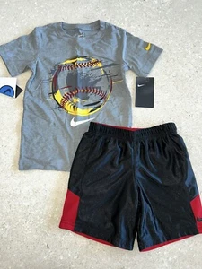Nike Boys Top Shirt Outfit Reversible Shorts Set Size 5 - Picture 1 of 2