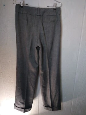 Pantalones de vestir Talbots para mujer 4 grises espiga viscosa mezcla de lana forrados rectos Foto 1 de 4