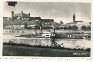 AK aus Bratislava mit Dampfer Tschechoslowakei Ansichtskarte (13217) - Imagen 1 de 2