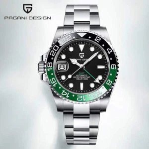 PAGAN DESIGN PD-1662 Luxus GMT Herren Mechanische Armbanduhr Saphirglas Edelstahl - Bild 1 von 17