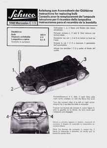 Schuco 5508 Mercedes C111 - Instrucciones para cambiar la bombilla - Imagen 1 de 1