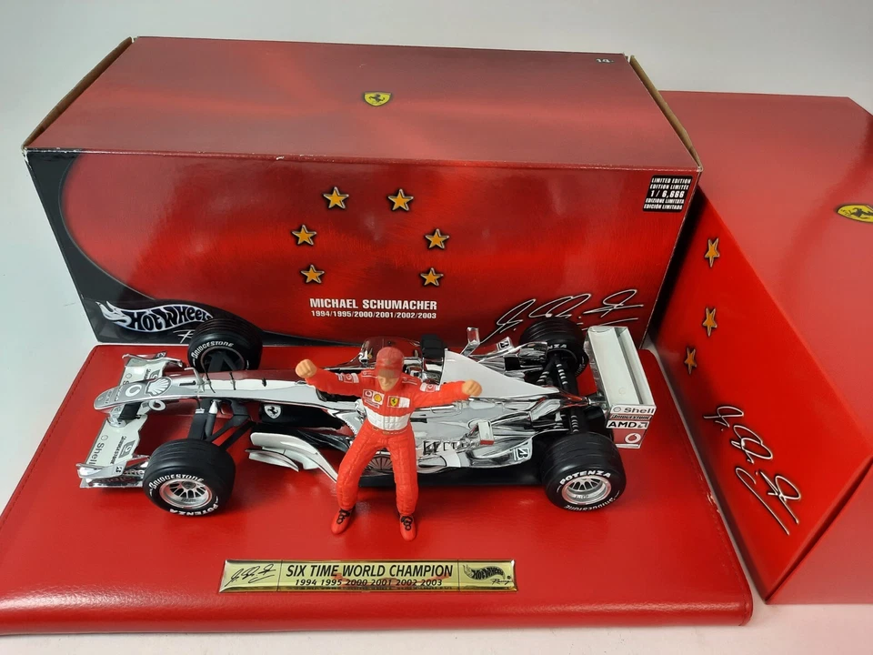 Hot Wheels Ferrari F2003-GA #1 Michael Schumacher WC 2003 CHROME 1/18 14067 - Immagine 1 di 4
