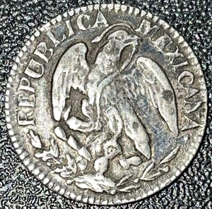 1870 CA__ 5 Centavos__Chihuahua, Mexico__Low Mintage!!!__Silver, Coin - Picture 1 of 2