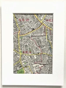 Vintage c. 1950 London Map - Mounted - WALWORTH, CAMBERWELL, PECKHAM 28 - Picture 1 of 1