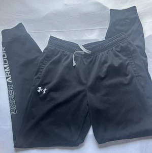 Boys Under Armor Black Joggers Sz YXL - Picture 1 of 3