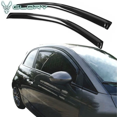 Se adapta a Fiat 500 2012-2019 viseras de ventana acrílicas deflector de pantalla de ventilación 2 piezas Foto 1 de 4