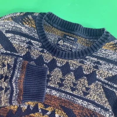 Suéter American Rag Para Hombres XXL 100% Algodón Manga Larga Multicolor Esquí Snowboard Foto 1 de 4