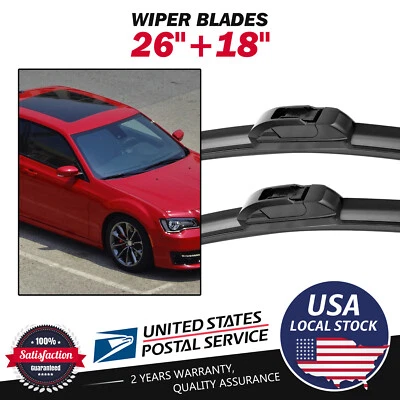 Front Windshield Wiper Blades Pair 26"+18" All Season For Dodge Dart 2013-2016 - Изображение 1 из 4