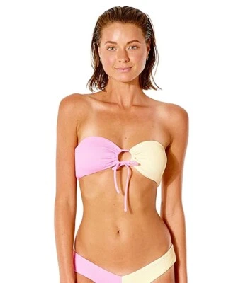 Top de bikini Rip Curl Golden Rays rosa bandeau L47518 talla grande Foto 1 de 3