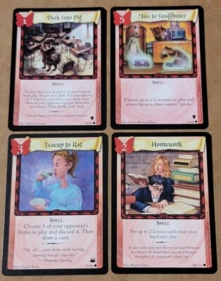 Harry Potter TCG Lot 4 Teacup To Rat Mice To Snuffboxes Desk Into Pig Homework - Image 1 of 3
