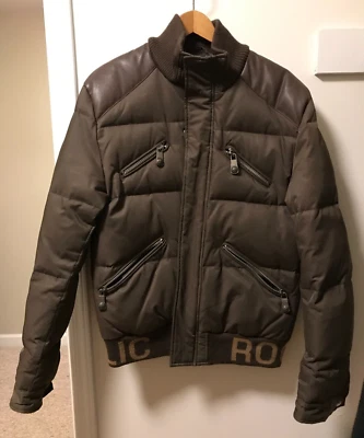 Chaqueta acolchada Rock & Republic marrón con cremallera para hombre talla M Foto 1 de 4