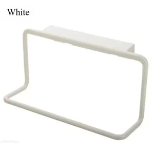 Towel Rack Hanging Holder โ Over Cabinet Door Organizer for Bathroom & Kitchen - Picture 1 of 27