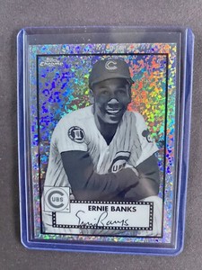 2021 Topps Chrome Platinum Anniversary Ernie Banks  Black & White Mini Diamonds