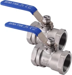1P 11/4" Ball Valve,316 Stainless Steel,standard port,1000 WOG Water,Oil ,2PACK - Picture 1 of 7