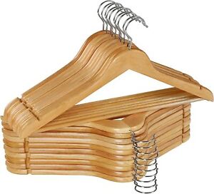 Utopia Home Wooden Hangers Pack of 20 & 80 Suit Hangers Premium Natural Finish